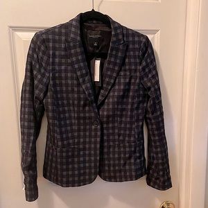 NWT Banana Republic Navy Plaid blazer